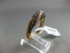 ESTATE 1.26CT AAA MULTI COLOR SAPPHIRE & DIAMOND 18KT GOLD CRISS CROSS WAVE RING