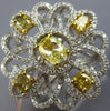 ESTATE EXTRA LARGE 2.04CT WHITE & FANCY YELLOW DIAMOND 14K 2 TONE GOLD LOVE RING
