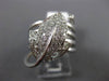ANTIQUE WIDE .60CT DIAMOND 14KT WHITE GOLD 3D CLASSIC PAVE LEAF COIL RING #16809