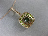 ESTATE LARGE 4.36CT DIAMOND & AAA PERIDOT 14KT ROSE GOLD 3D SQUARE HALO PENDANT