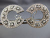 ESTATE LARGE 1.36CT DIAMOND 18KT WHITE GOLD OPEN FILIGREE HOOP CLIP ON EARRINGS