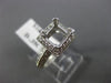 ESTATE .35CT DIAMOND 14K WHITE GOLD SQUARE HALO SEMI MOUNT ENGAGEMENT RING #2870