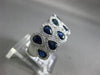 ESTATE WIDE 3.42CT DIAMOND & AAA SAPPHIRE 14KT GOLD 3D INFINITY ANNIVERSARY RING