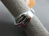 ESTATE 1.31CT DIAMOND & PINK SAPPHIRE 14KT WHITE GOLD MULTI ROW CRISS CROSS RING