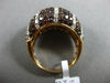 ESTATE WIDE 3.33CT WHITE DIAMOND & ORANGE SAPPHIRE 18KT TWO TONE GOLD DOME RING