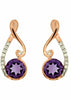 .99CT DIAMOND & AAA AMETHYST 14KT ROSE GOLD ROUND INFINITY HANGING EARRINGS