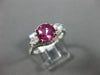ESTATE 2.26CT DIAMOND & AAA PINK SAPPHIRE 14K WHITE GOLD CLASSIC ENGAGEMENT RING