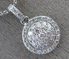 ESTATE .40CT DIAMOND 14KT WHITE GOLD 3D ROUND CLUSTER FILIGREE FLOATING PENDANT