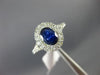 ESTATE 1.50CT DIAMOND & AAA SAPPHIRE 14KT WHITE GOLD DOUBLE HALO ENGAGEMENT RING