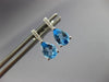 ESTATE 2.02CT DIAMOND & AAA BLUE TOPAZ 14K WHITE GOLD TEAR DROP HANGING EARRINGS