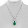 22.30CT DIAMOND & AAA EMERALD 18KT TWO TONE GOLD TEAR DROP HALO TENNIS NECKLACE