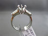 ESTATE 1.0CT DIAMOND PLATINUM 3 STONE SEMI MOUNT WEDDING ANNIVERSARY RING SET
