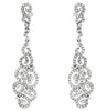 ESTATE LARGE 1.95CT DIAMOND 14KT WHITE GOLD 3D OPEN FILIGREE HANGING EARRINGS