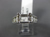 ESTATE .60CT DIAMOND 14KT WHITE GOLD 3D SQUARE SEMI MOUNT ENGAGEMENT RING #2420