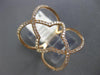 ESTATE WIDE .29CT DIAMOND 18KT ROSE GOLD 3D OPEN STAR FLOWER INFINITY LOVE RING