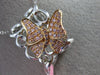 ESTATE LARGE .32CT DIAMOND 18K WHITE & ROSE GOLD OPEN FILIGREE BUTTERFLY PENDANT