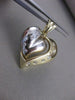 ESTATE MODERN ETOILE DIAMOND 14K WHITE YELLOW GOLD PUFF HEART PENDANT #17199