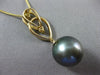 ESTATE LARGE .39CT DIAMOND 18KT YELLOW GOLD 3D TAHITIAN PEARL FLOATING PENDANT