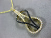 ESTATE .38CT WHITE & BLACK DIAMOND 14K YELLOW GOLD 3D INFINITY LOVE KNOT PENDANT