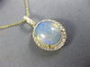 ESTATE 3.73CT DIAMOND & AAA OPAL 14KT YELLOW GOLD 3D CLASSIC OVAL HALO PENDANT