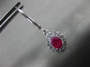 ESTATE 1.13CT DIAMOND & AAA RUBY 14KT WHITE GOLD 3D CLASSIC OVAL FLOWER EARRINGS