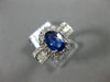 ESTATE 1.90CT DIAMOND & AAA SAPPHIRE 18K WHITE GOLD OVAL CLASSIC ENGAGEMENT RING