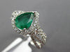 ESTATE 1.95CT DIAMOND EMERALD 14KT WHITE GOLD INFINITY HALO PEAR ENGAGEMENT RING