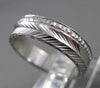 ANTIQUE 14K WHITE GOLD 3D HANDCRAFTED FILIGREE ETERNITY WEDDING BAND RING #18955