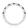 ESTATE .4CT DIAMOND & AAA SAPPHIRE 14K WHITE GOLD SEMI ETERNITY ANNIVERSARY RING