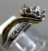 ESTATE .05CT DIAMOND 14K YELLOW GOLD 2 STONE INFINITY SEMI MOUNT ENGAGEMENT RING