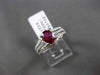 ESTATE WIDE 1.77CT DIAMOND & EXTRA FACET RUBY 18KT WHITE GOLD 3D ENGAGEMENT RING