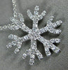 ESTATE .40CT DIAMOND 14KT WHITE GOLD HANDCRAFTED SNOWFLAKE FLOATING LOVE PENDANT