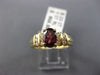 ESTATE 1.23CT DIAMOND & AAA RHODOLITE 14KT YELLOW GOLD 3D OVAL ENGAGEMENT RING