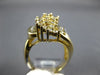 ESTATE EXTRA LARGE 1.5CT ROUND CUT DIAMOND 14K YELLOW GOLD CLUSTER COCKTAIL RING