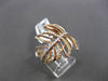 ESTATE WIDE .67CT FANCY YELLOW & WHITE DIAMOND 18KT ROSE GOLD 3D LEAF RING CUTE!