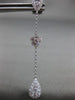 ESTATE 1.19CT DIAMOND 18K WHITE GOLD SOLITAIRE TEAR DROP FLOWER HANGING EARRINGS