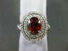 ESTATE LARGE 3.12CT DIAMOND & AAA ORANGE SAPPHIRE 14K WHITE GOLD ENGAGEMENT RING