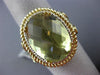 LARGE 12.12CT DIAMOND & GREEN AMETHYST 14KT YELLOW GOLD FILIGREE OVAL HALO RING