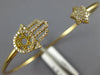 ESTATE .29CT DIAMOND 14KT YELLOW GOLD STAR OF DAVID HAMSA LUCKY BANGLE BRACELET