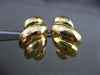 ESTATE LARGE 14KT YELLOW GOLD 3D DIAMOND CUT MULTI WAVE CLIP ON EARRINGS 13mm