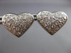 ESTATE 1.70CT DIAMOND 14KT WHITE GOLD 3D PAVE HEART SHAPE LOVE EARRINGS #21492