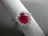 ESTATE WIDE 2.37CT DIAMOND & AAA RUBY 18KT WHITE GOLD OVAL HALO ENGAGEMENT RING