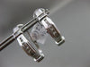 ESTATE .50CT DIAMOND ROUND & BAGUETTE 14KT WHITE GOLD 3D SEMI HEXAGON EARRINGS