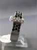 ESTATE WIDE 1CT WHITE & BLACK DIAMOND 14K WHITE GOLD 3D SQUARE HEART LOVE RING