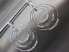ESTATE LARGE .55CT DIAMOND 14KT WHITE GOLD ETOILE MULTI CIRCLE HANGING EARRINGS