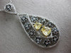 LARGE 3.09CT WHITE & FANCY YELLOW DIAMOND & AAA SAPPHIRE 14K 2 TONE GOLD PENDANT