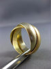 ESTATE WIDE 18KT WHITE YELLOW & ROSE GOLD 3D MATTE TRINITY LOVE RING