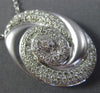 ESTATE LARGE .92CT DIAMOND 18KT WHITE GOLD 3D OVAL SWIRL FLOWER FILIGREE PENDANT