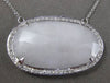 ANTIQUE LARGE 9.30CT DIAMOND & AAA WHITE AGATE 14KT WHITE GOLD OVAL NECKLACE