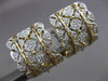 ESTATE LARGE .95CT DIAMOND 14K WHITE & YELLOW GOLD 3D FILIGREE CLIP ON EARRINGS